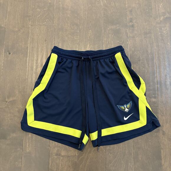 Dallas Wings Shorts Womens Medium Navy Yellow WNBA Basketball Nike Dri-FIT Mesh - Picture 1 of 14